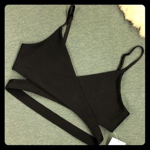 NWT Spiritual Gangster Black Wrap Sports Bra Sz M